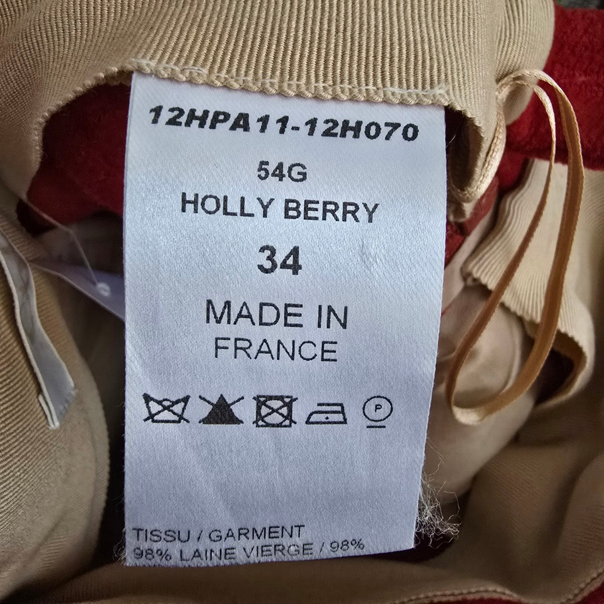 Chloe Red Wool High Rise Jogger Pants Size 4
