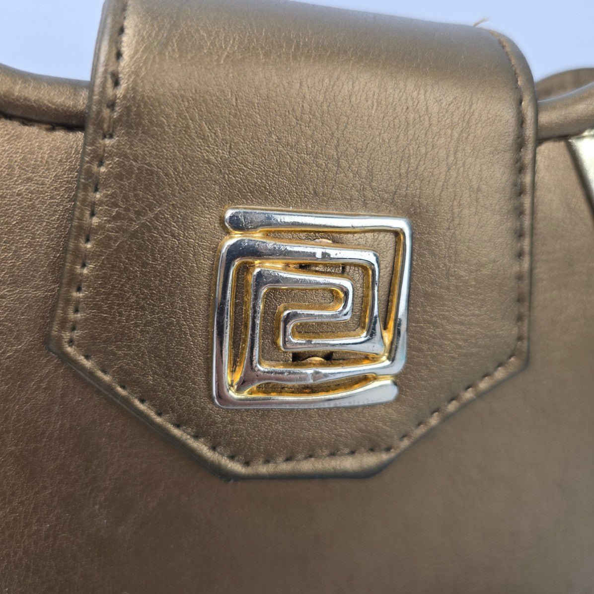 Vintage Brown & Gold Shoulder Purse