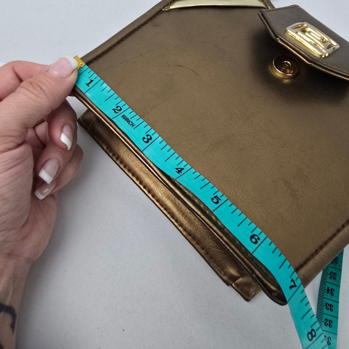 Vintage Brown & Gold Shoulder Purse