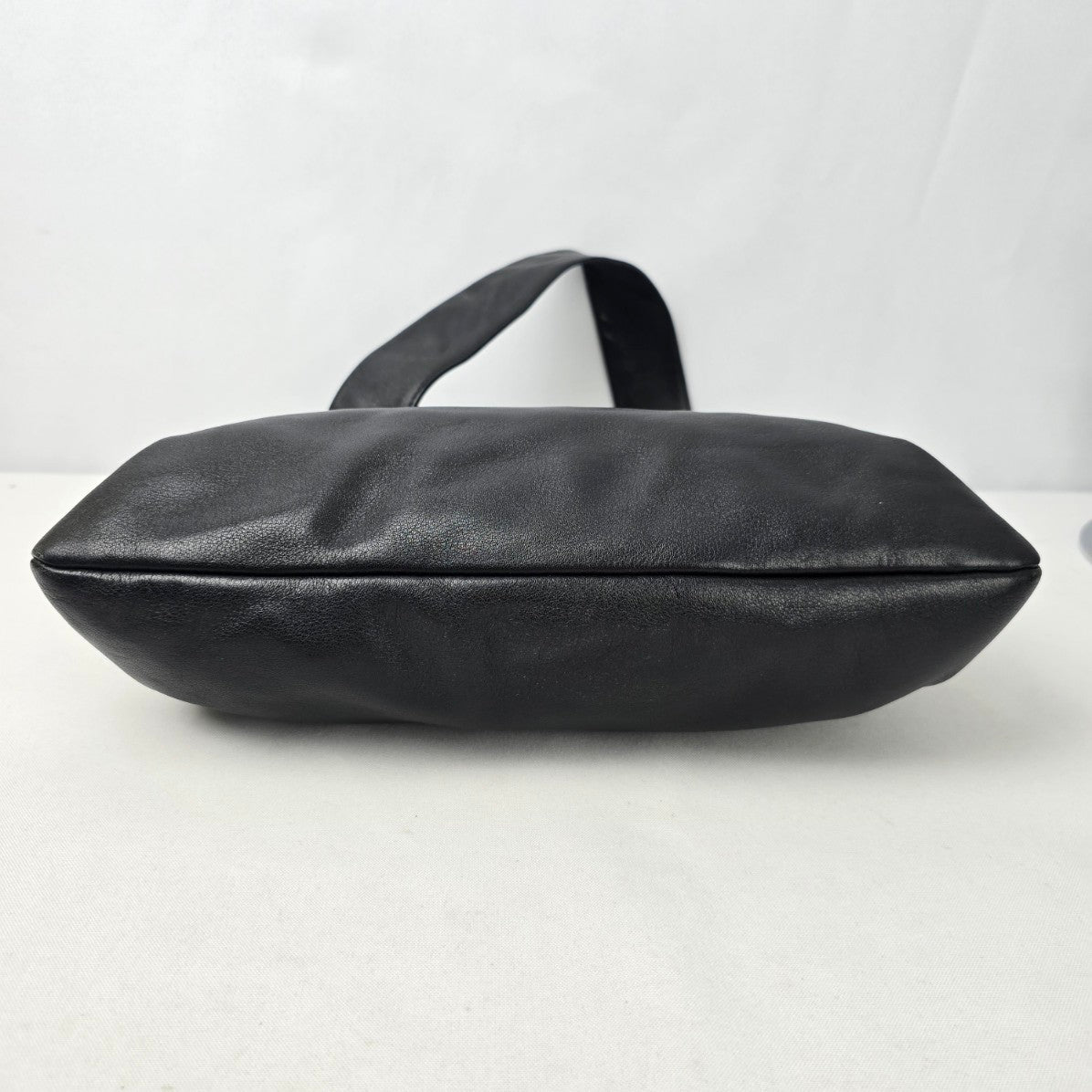 Vintage Madell Gold Pfeil Black Leather Top Handle Purse