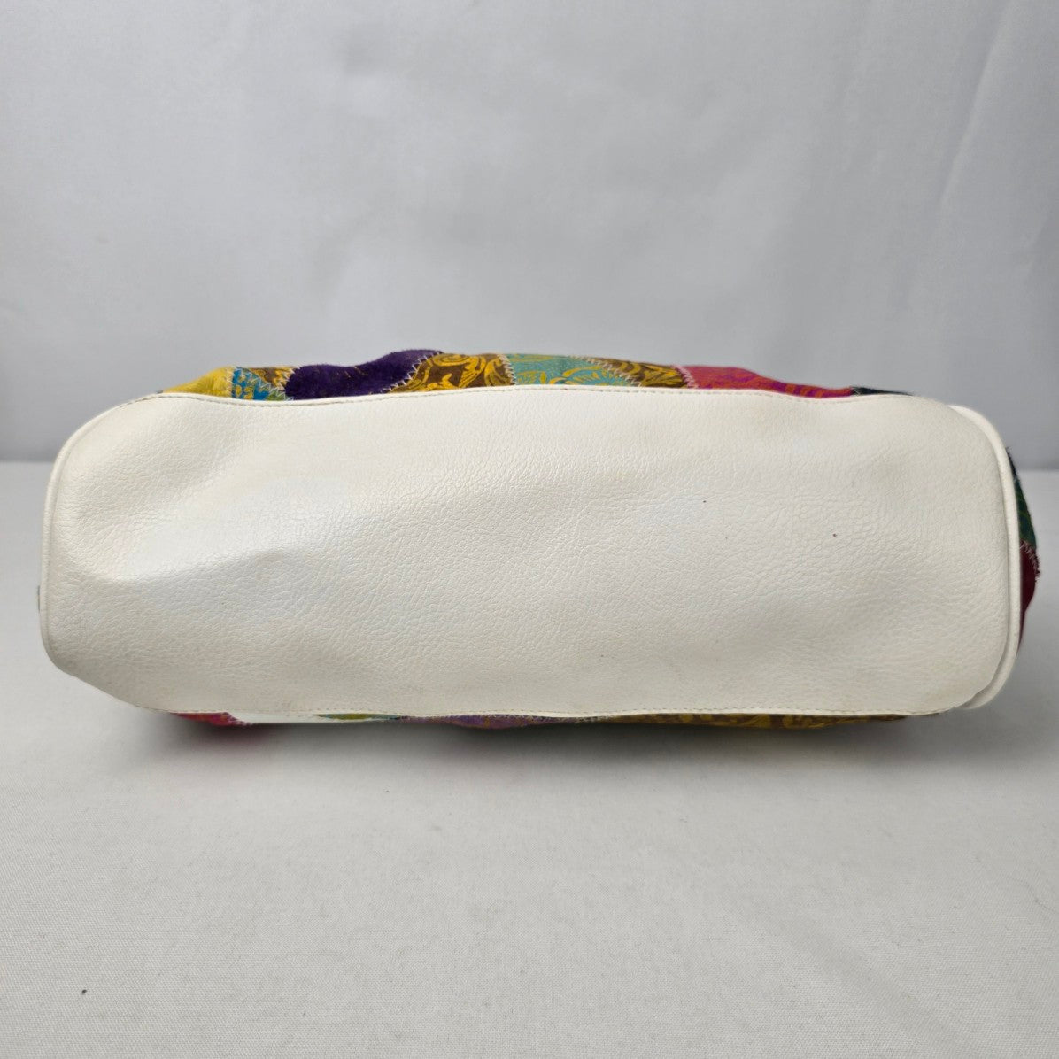 Vintage Suede & Leather Patchwork Top Handle Purse