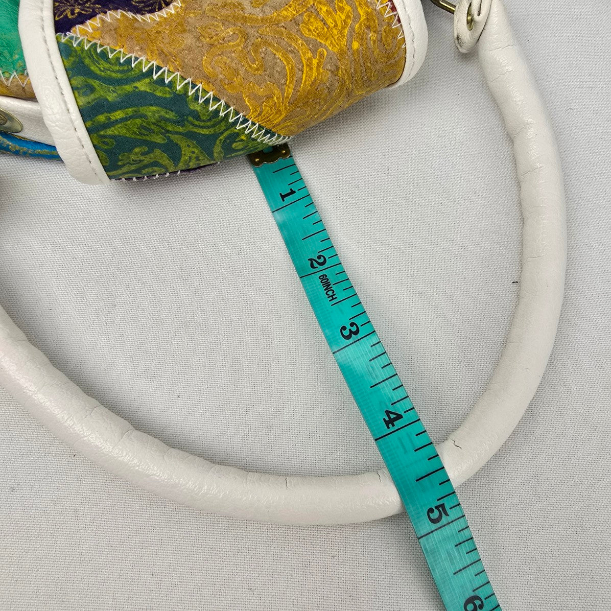 Vintage Suede & Leather Patchwork Top Handle Purse