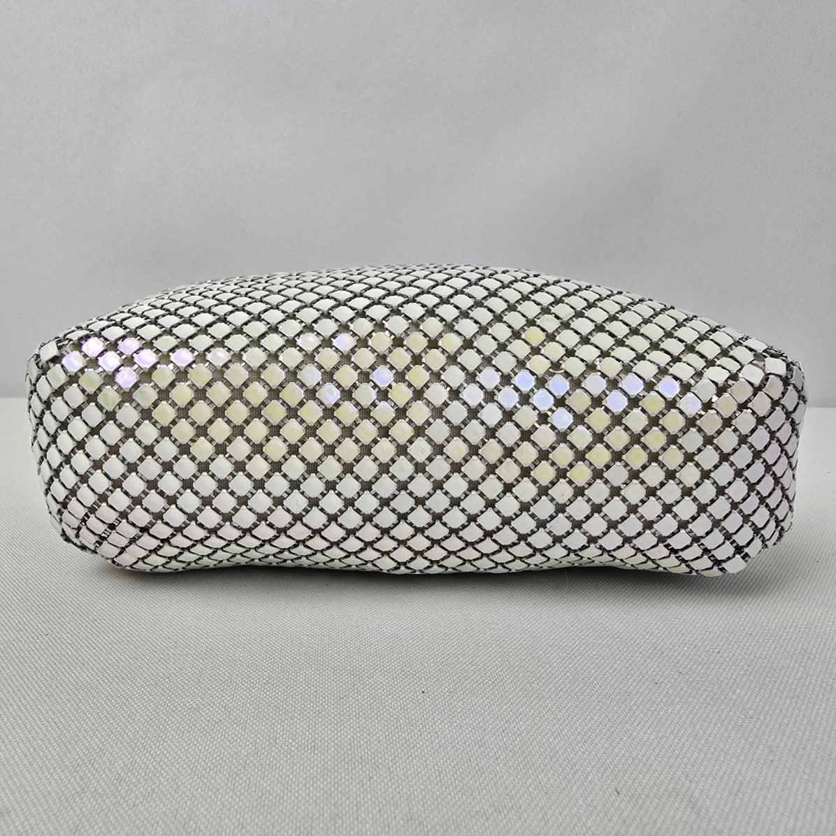 Vintage White Metallic Chain Mail Mini Shoulder Purse