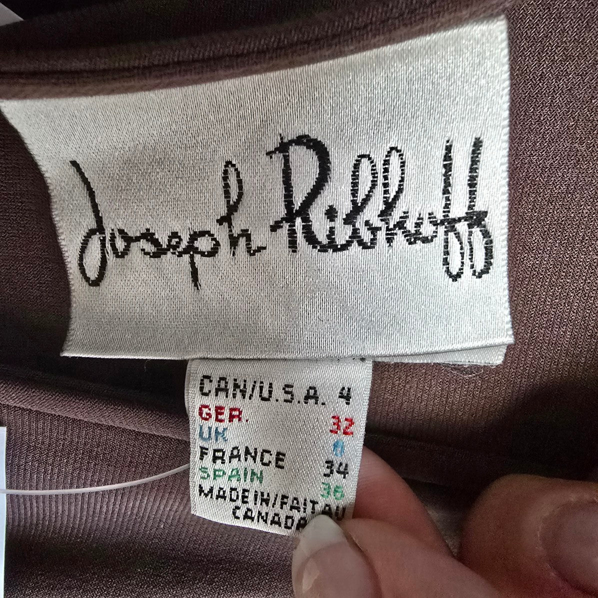 Joseph Ribkoff Brown Drop Waist Midi Dress Size 4