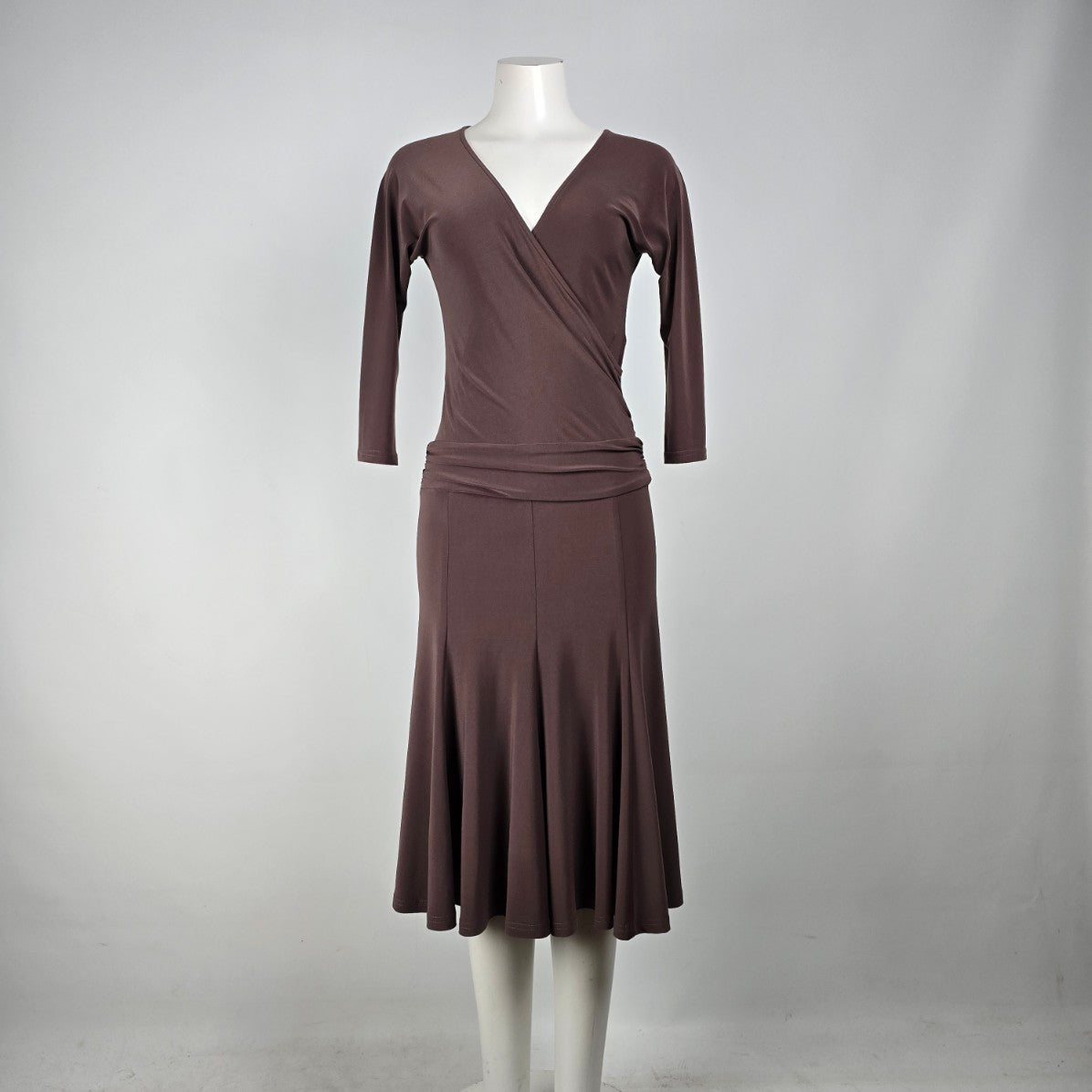 Joseph Ribkoff Brown Drop Waist Midi Dress Size 4