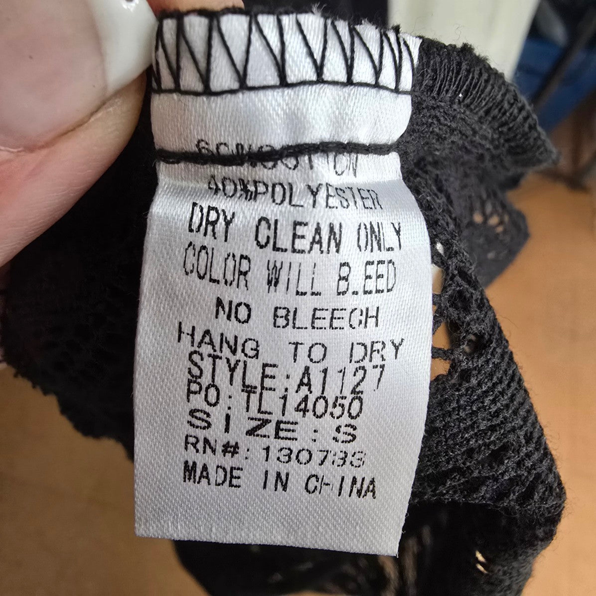 Umgee Black Lace Detail Mini Dress Size S