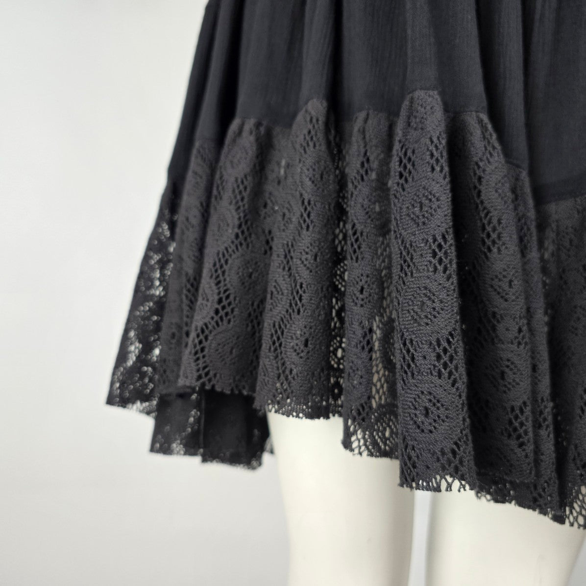 Umgee Black Lace Detail Mini Dress Size S