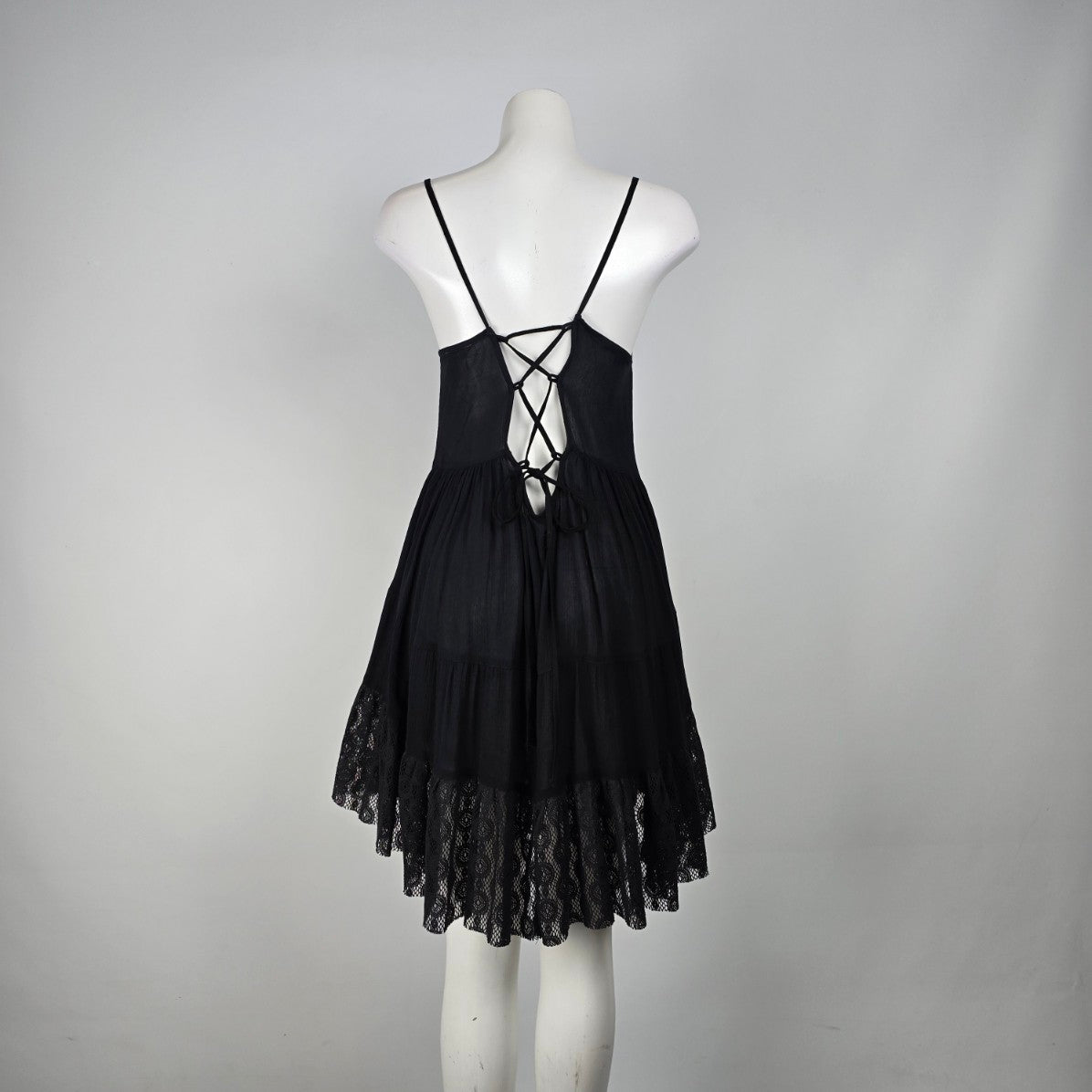 Umgee Black Lace Detail Mini Dress Size S