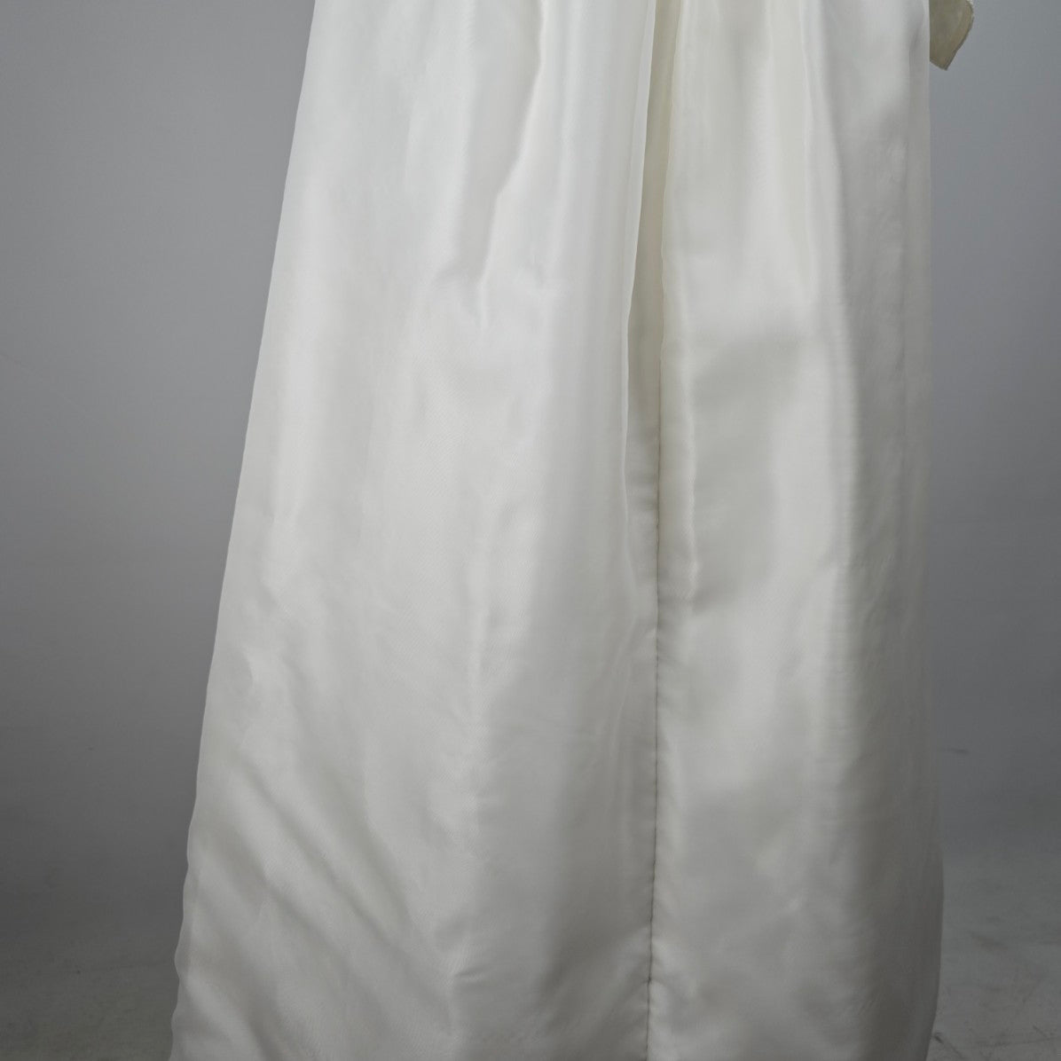 Vintage White Lace Detail Boat Neck Wedding Dress Size XS