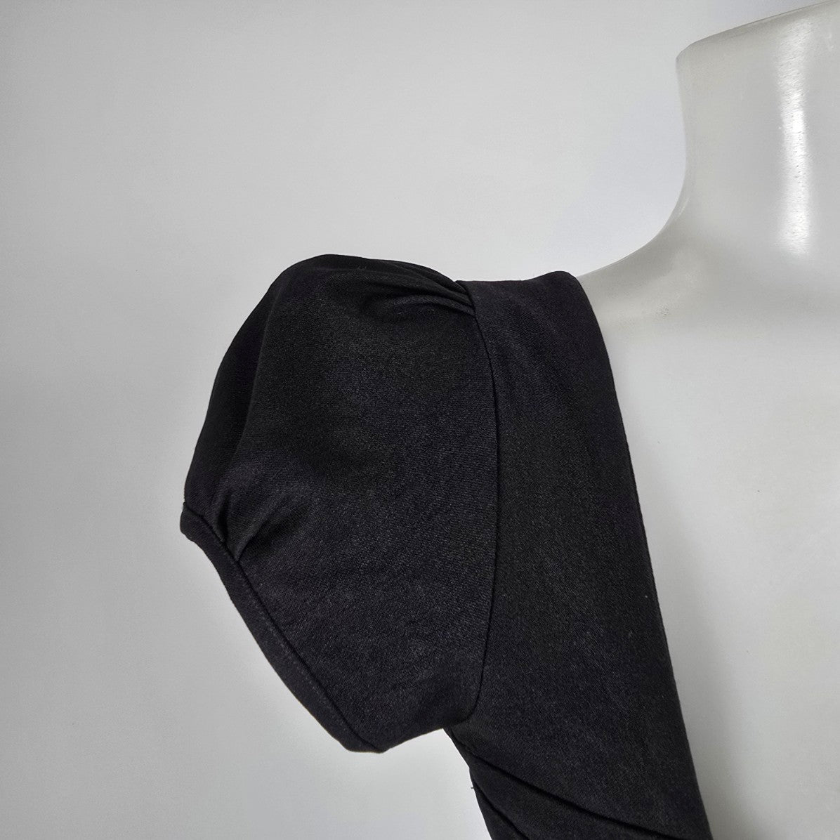 Stop Staring Black Puff Sleeve Wiggle Dress Size XS
