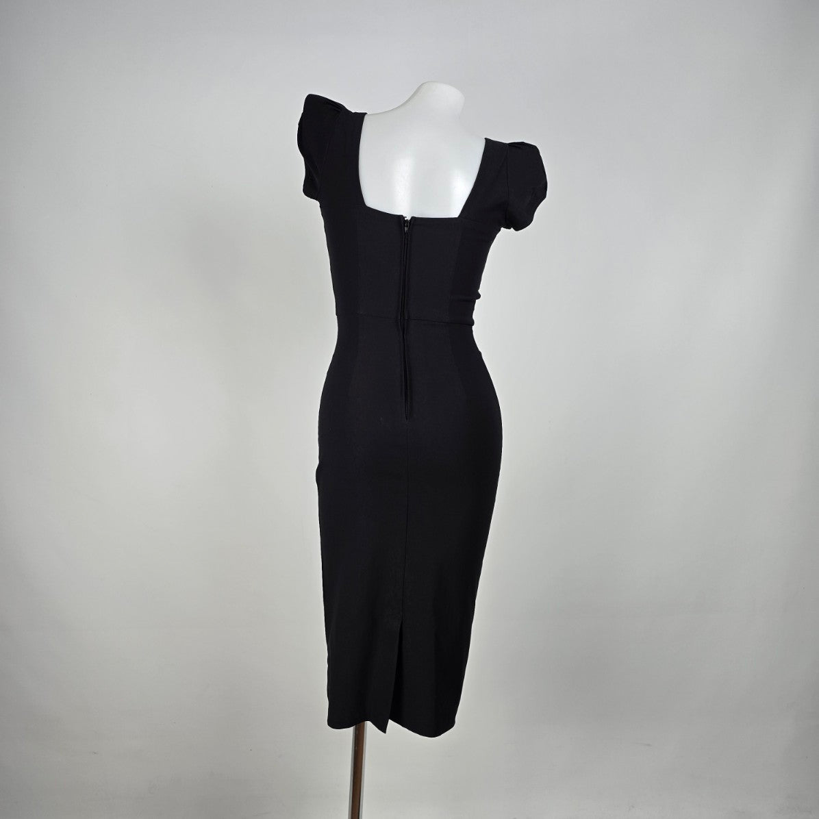 Stop Staring Black Puff Sleeve Wiggle Dress Size XS