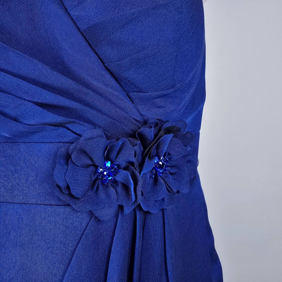Symphony Of Venus Blue Halter Floral Detail Event Gown Size XL