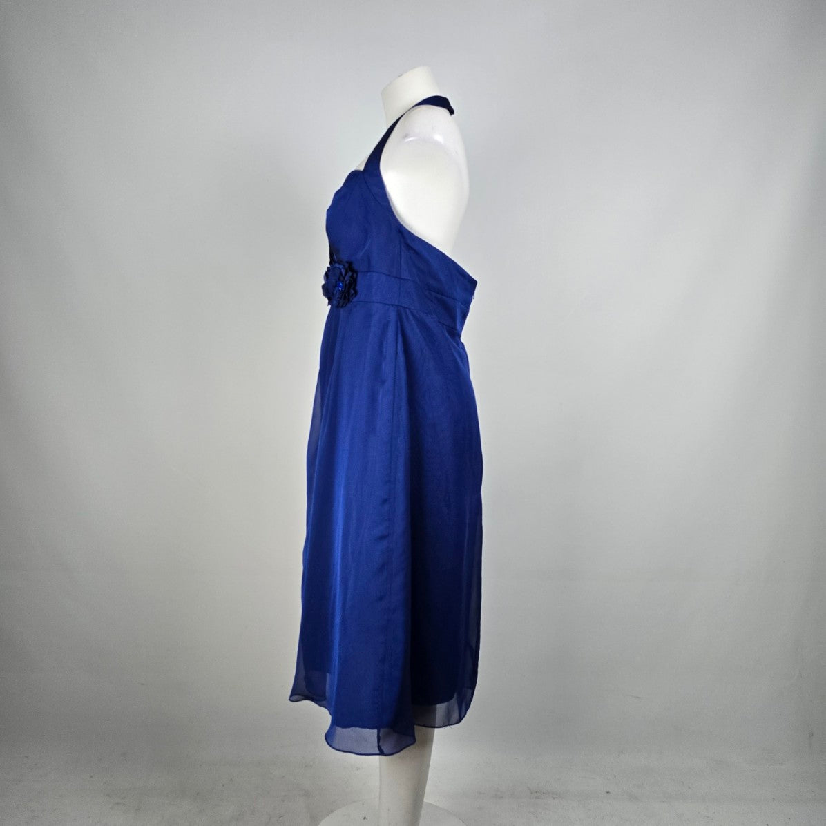 Symphony Of Venus Blue Halter Floral Detail Event Gown Size XL