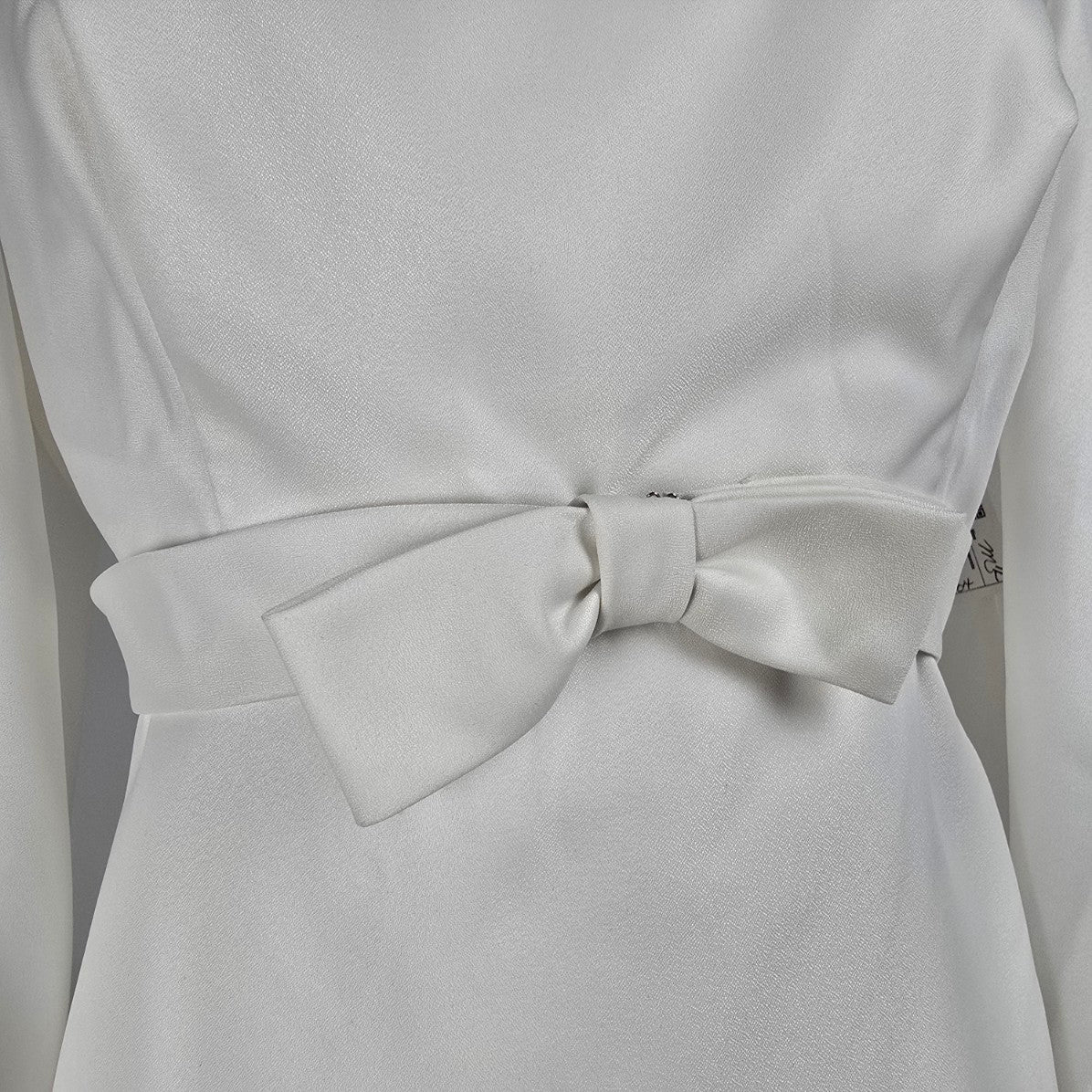 Vintage White High Neck Colum Gown Wedding Dress Size M
