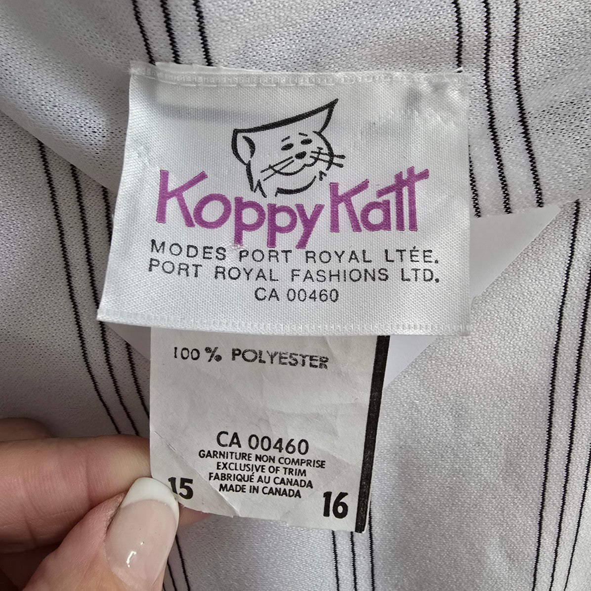 Vintage Koppy Katt White Stripped Fit & Flare Dress Size M/L