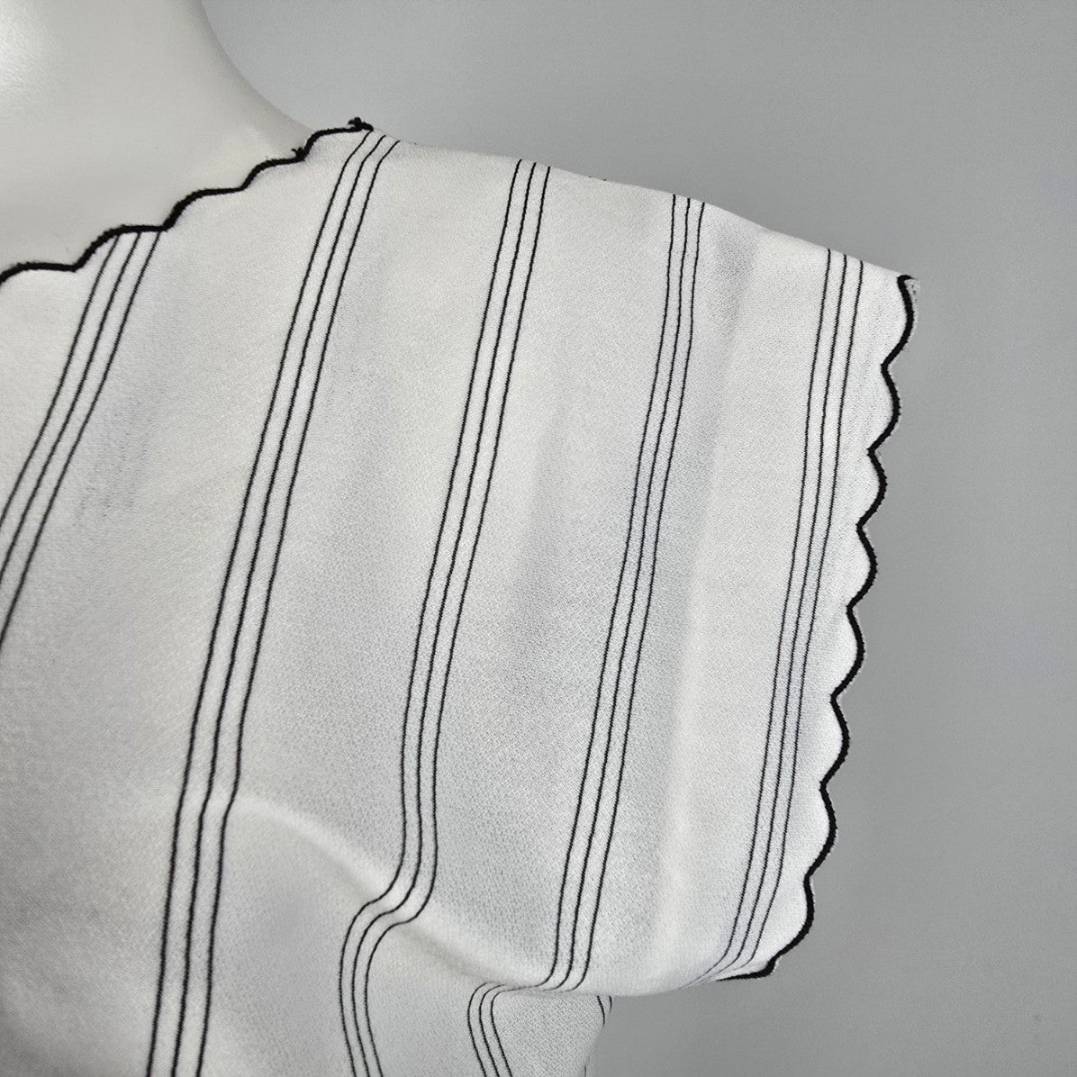 Vintage Koppy Katt White Stripped Fit & Flare Dress Size M/L