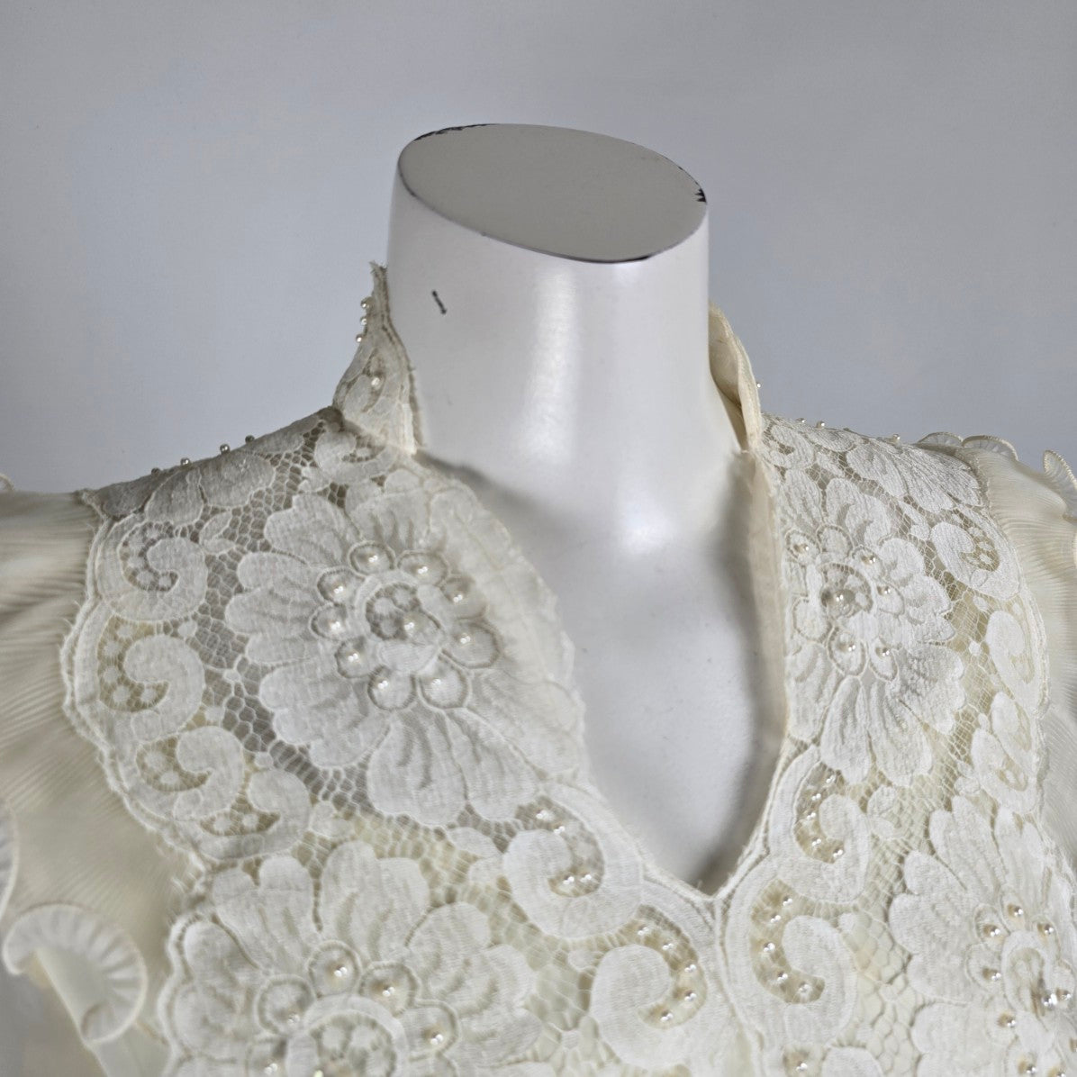 Vintage Party Time White Empire Waist Wedding Gown Size S