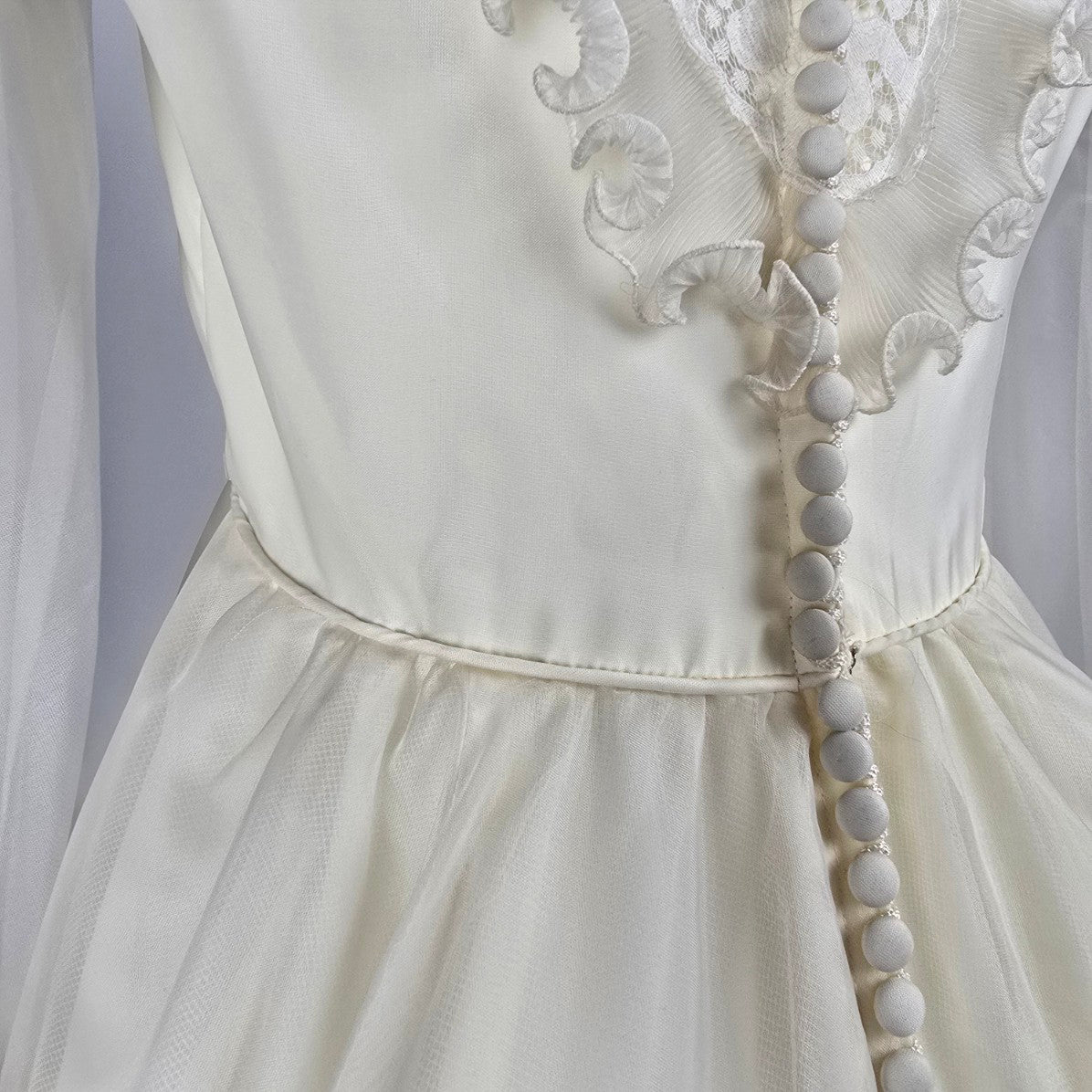 Vintage Party Time White Empire Waist Wedding Gown Size S