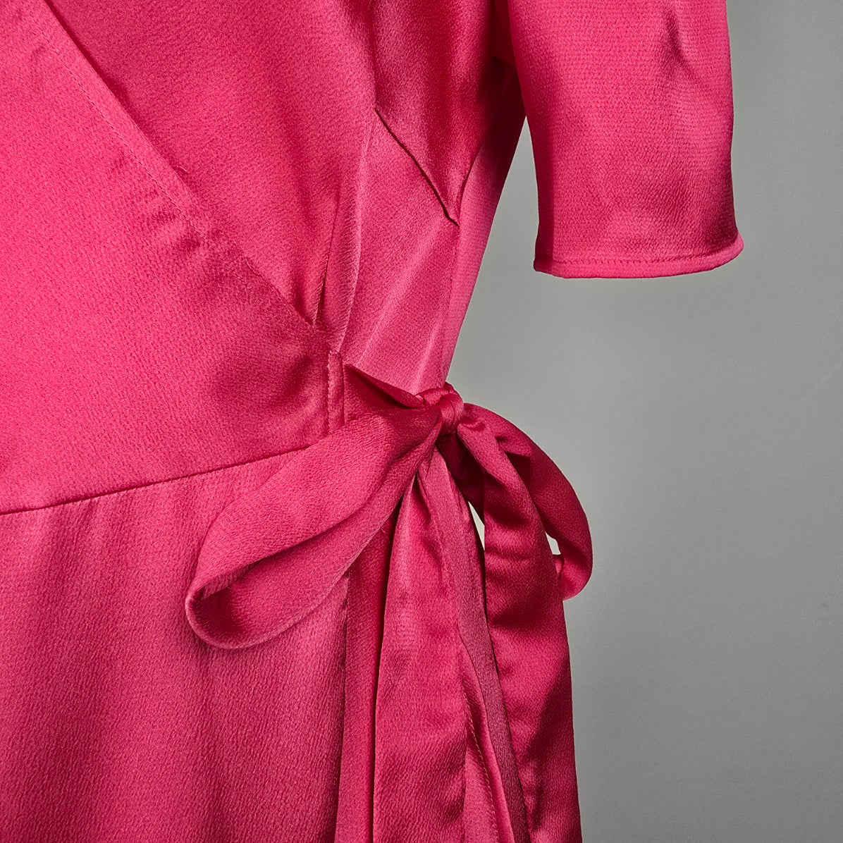 Pieces Pink Ruffle Wrap Dress Size M