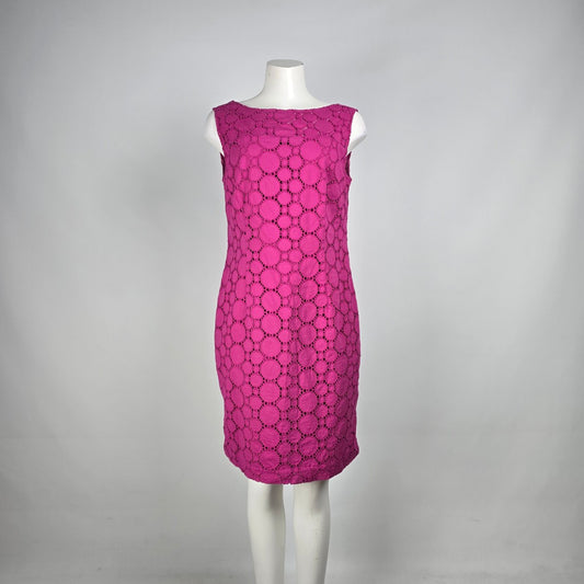 Cleo Petites Pink Eeylet Cotton Shift Dress Size 10