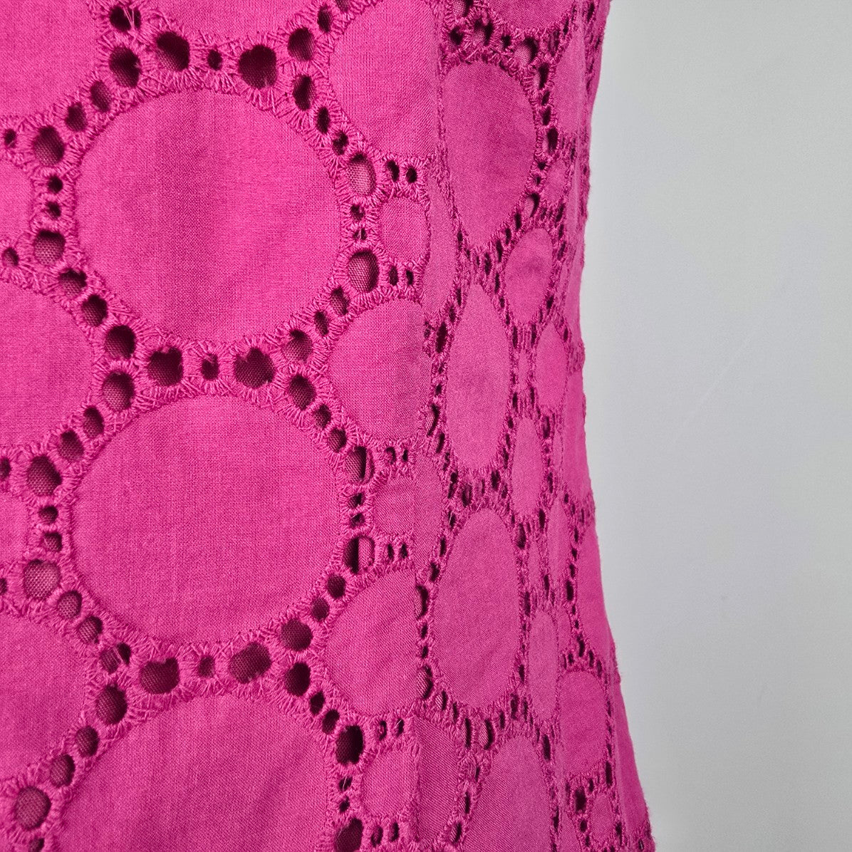 Cleo Petites Pink Eeylet Cotton Shift Dress Size 10