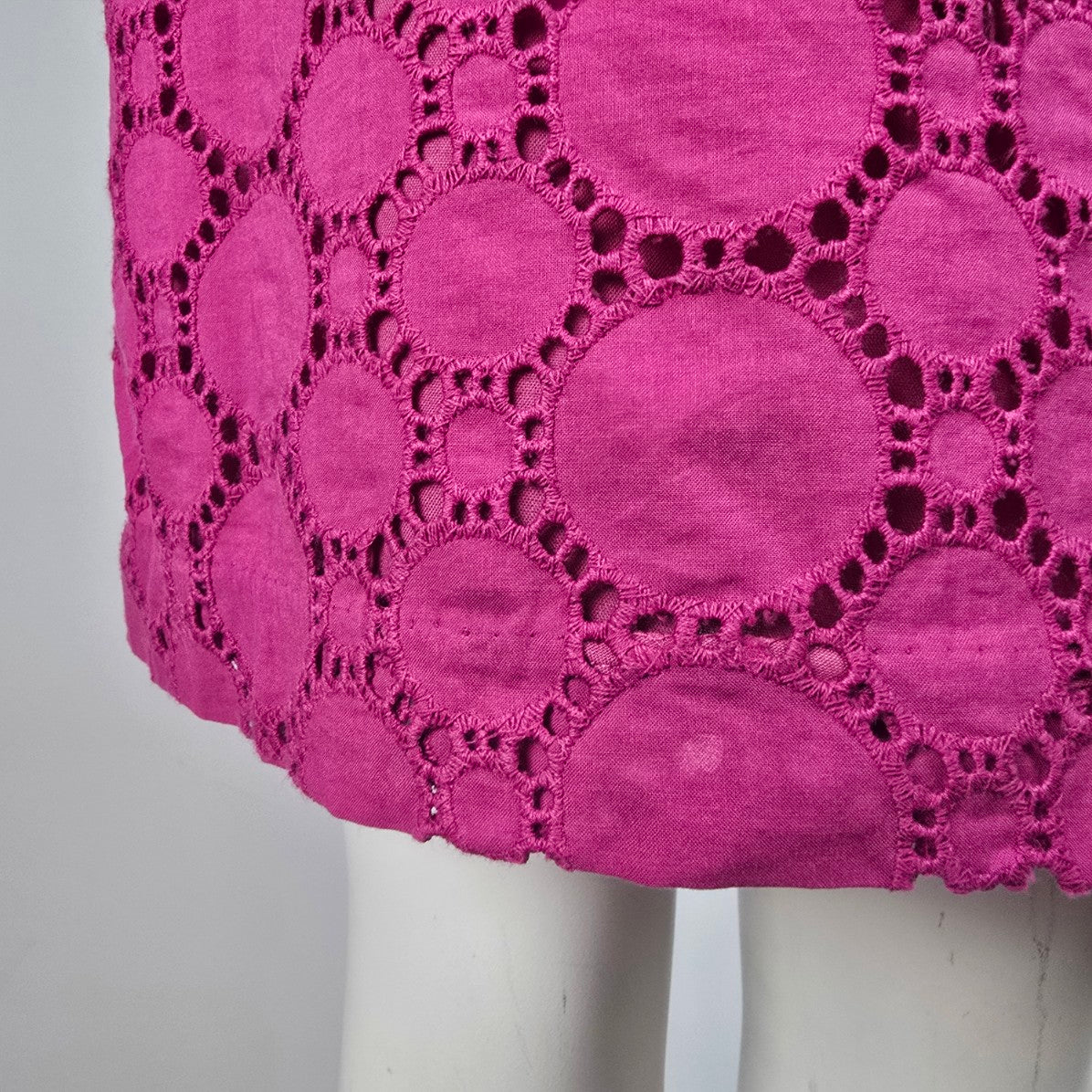 Cleo Petites Pink Eeylet Cotton Shift Dress Size 10