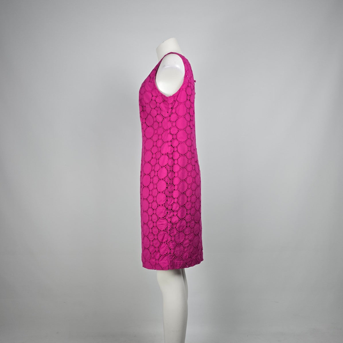 Cleo Petites Pink Eeylet Cotton Shift Dress Size 10