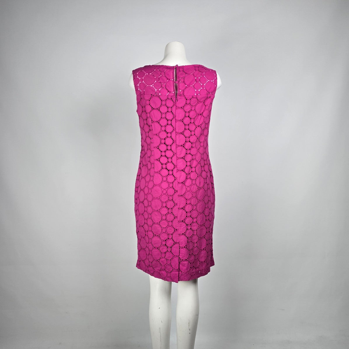 Cleo Petites Pink Eeylet Cotton Shift Dress Size 10