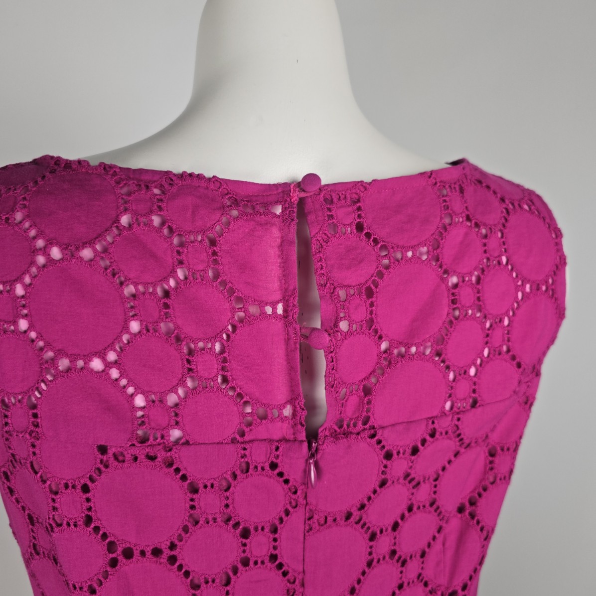 Cleo Petites Pink Eeylet Cotton Shift Dress Size 10