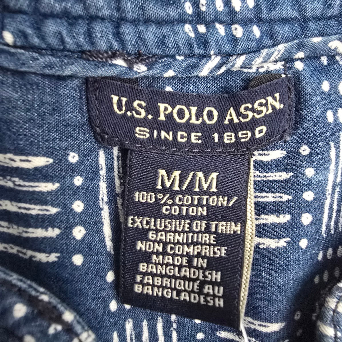 U.S. Polo Assn Blue Cotton Shirt Dress Size M