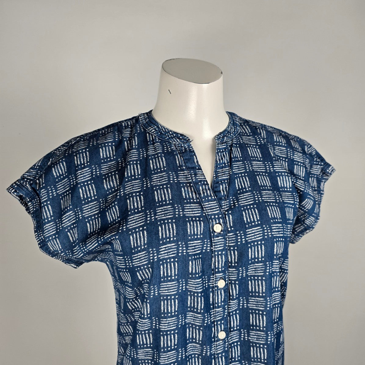 U.S. Polo Assn Blue Cotton Shirt Dress Size M
