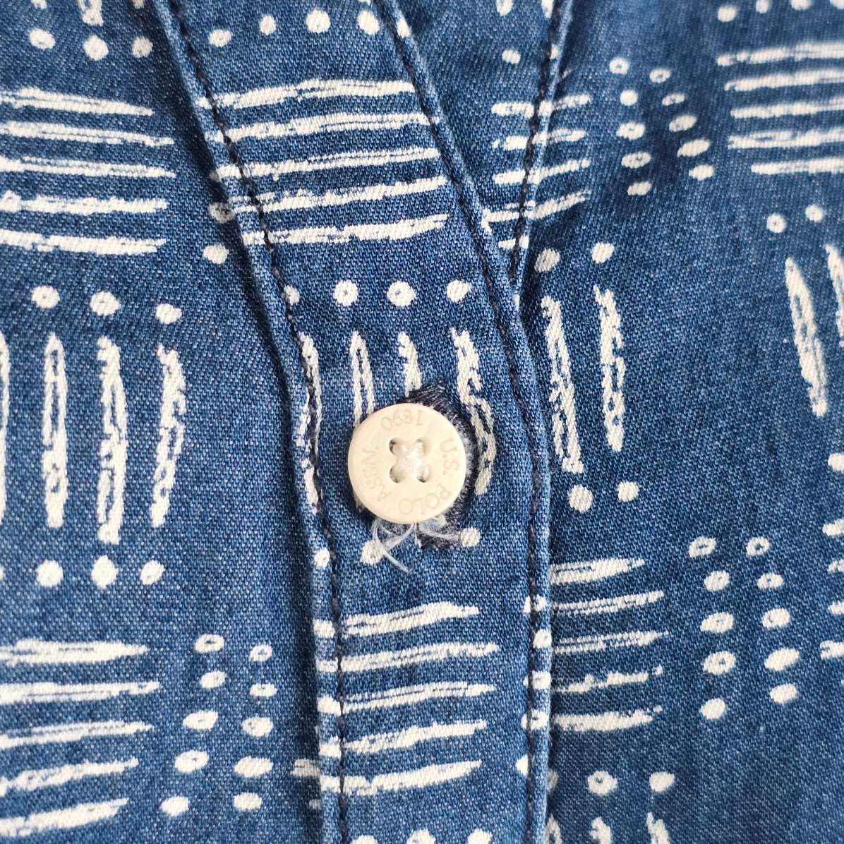 U.S. Polo Assn Blue Cotton Shirt Dress Size M