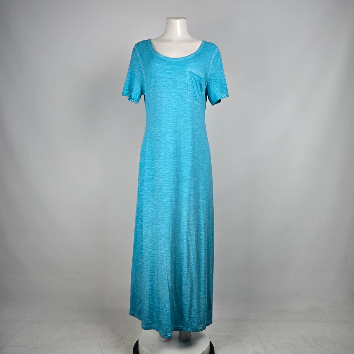 Chico's Aqua Blue Cotton Maxi Dress Size M