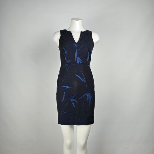 Ann Taylor Petite Black Tropical Print Mini Dress Size 0