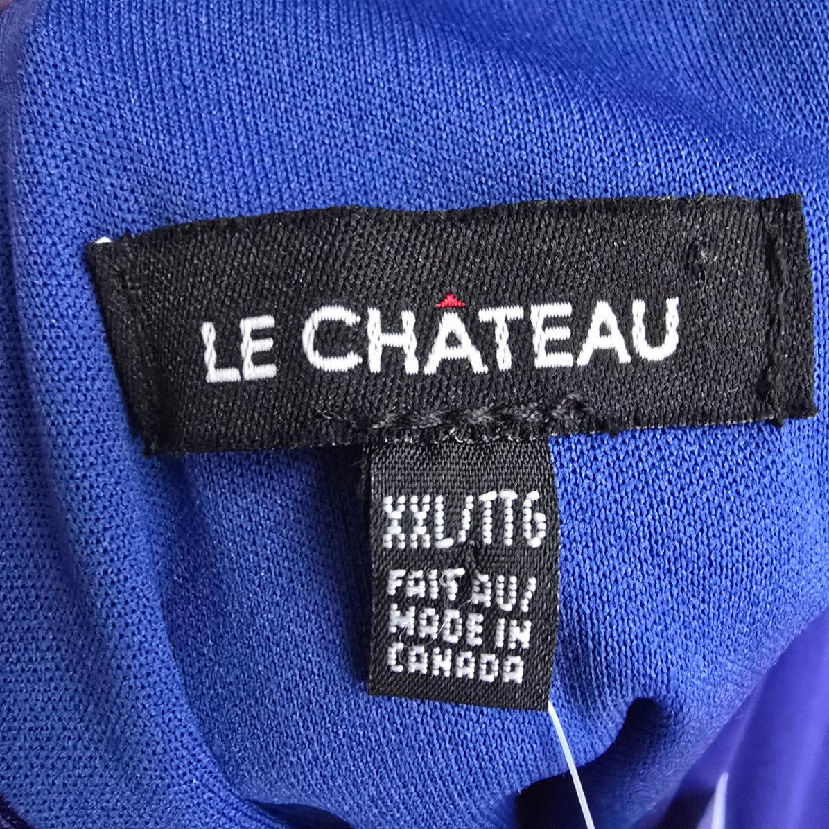 Le Chateau Blue Ruched Midi Dress Size L