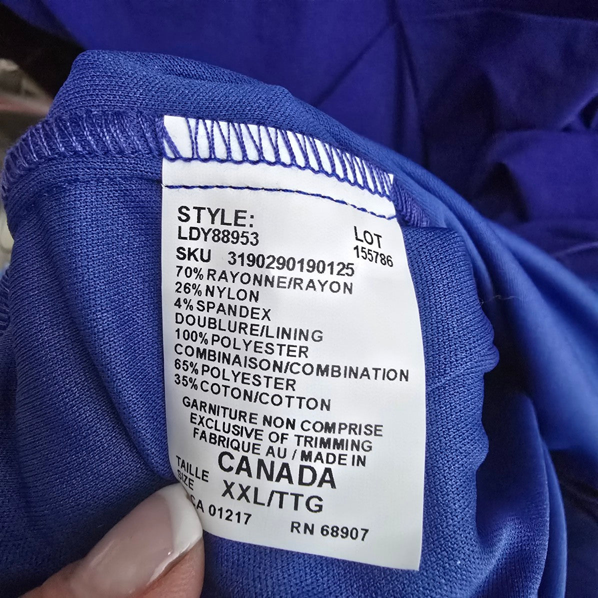 Le Chateau Blue Ruched Midi Dress Size L