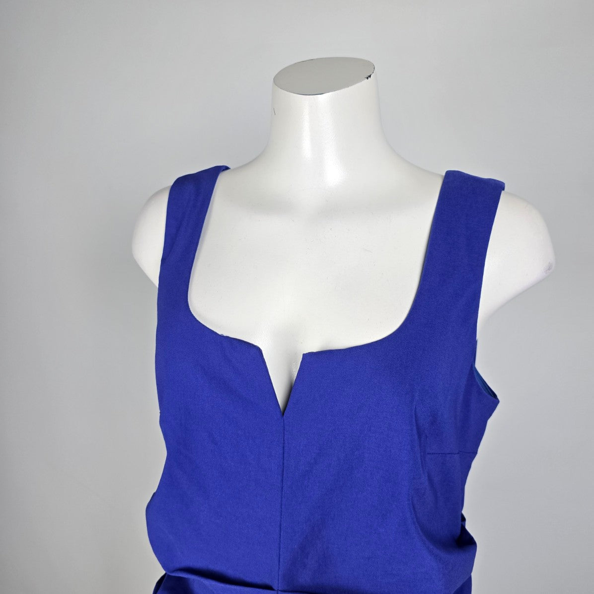 Le Chateau Blue Ruched Midi Dress Size L