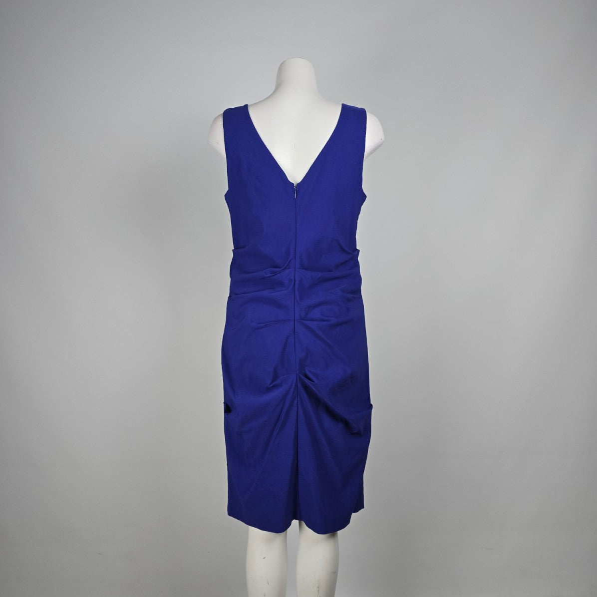 Le Chateau Blue Ruched Midi Dress Size L