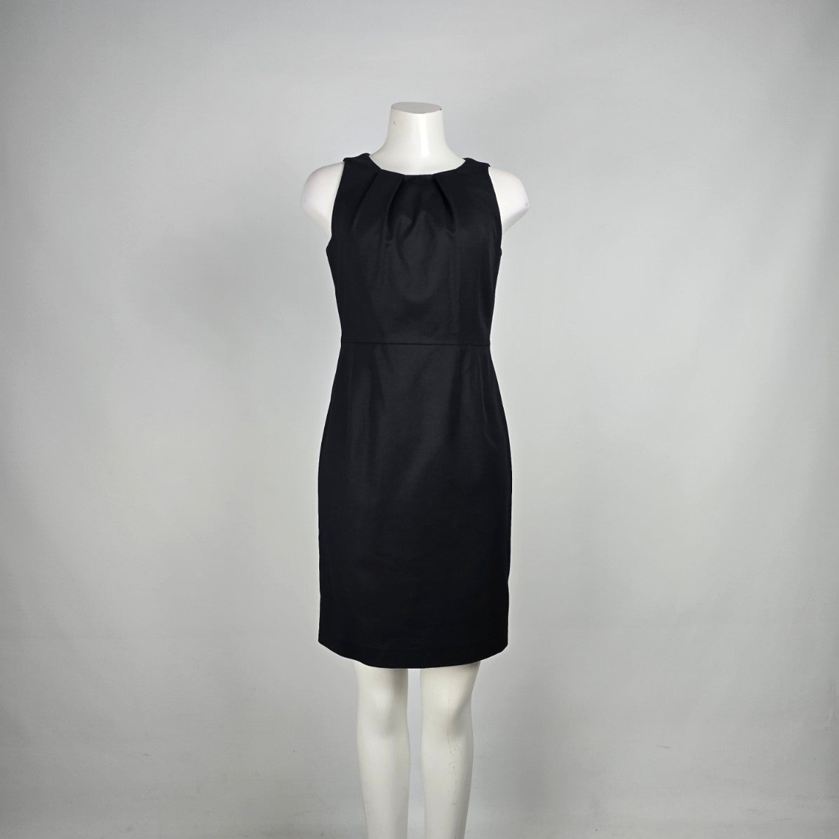 Tahari Black Cotton Sheath Mini Dress Size 6