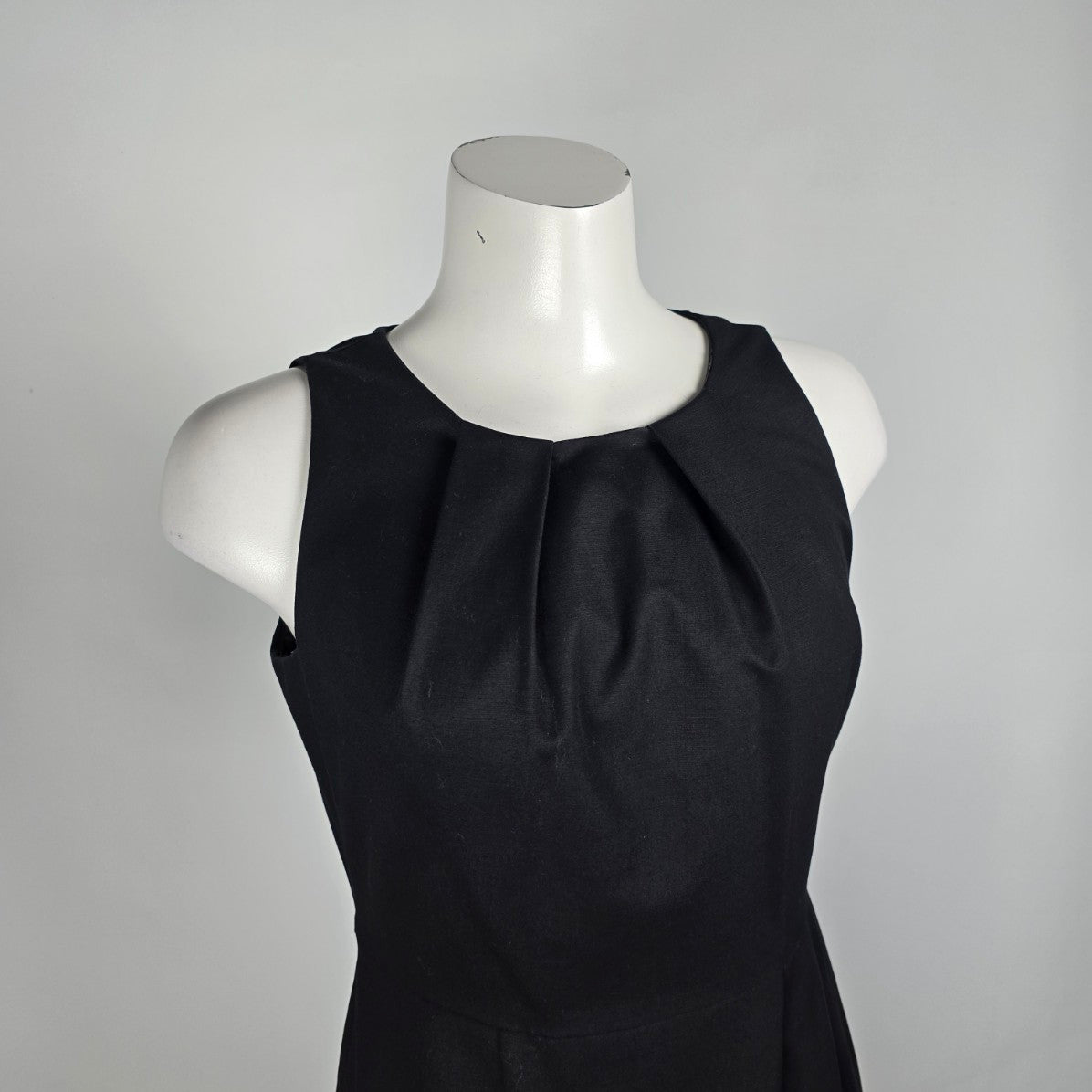 Tahari Black Cotton Sheath Mini Dress Size 6
