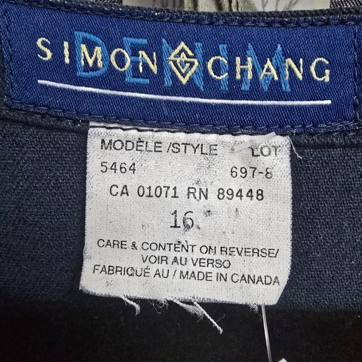 Simon Chang Blue Cotton Button Up Shirt Dress Size 16