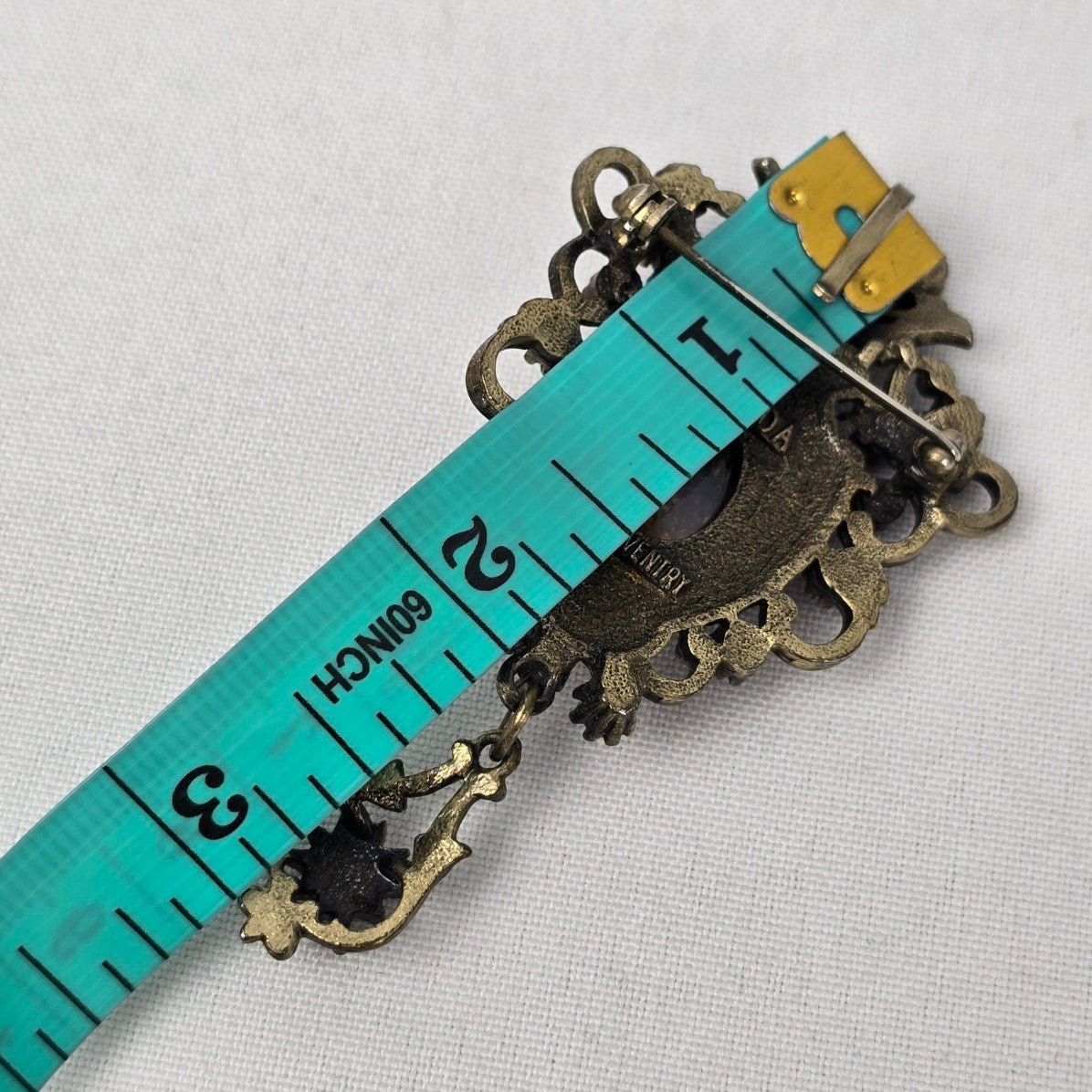 Vintage Sarah Coventry Bronze Faux Opal Brooch
