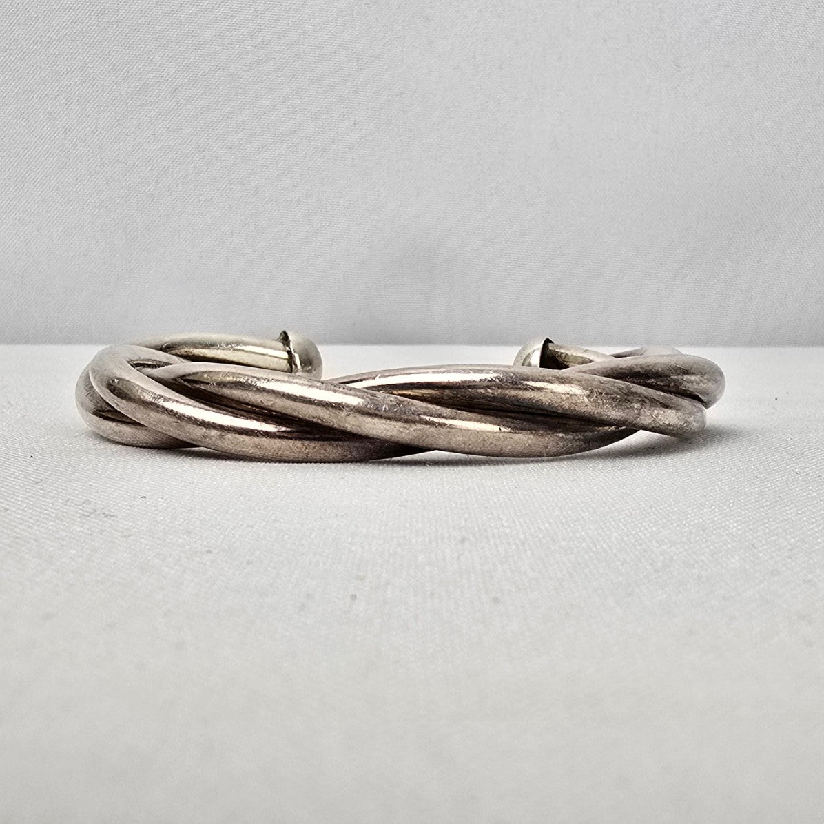 925 Sterling Silver Twisted Heavy Cuff Bracelet