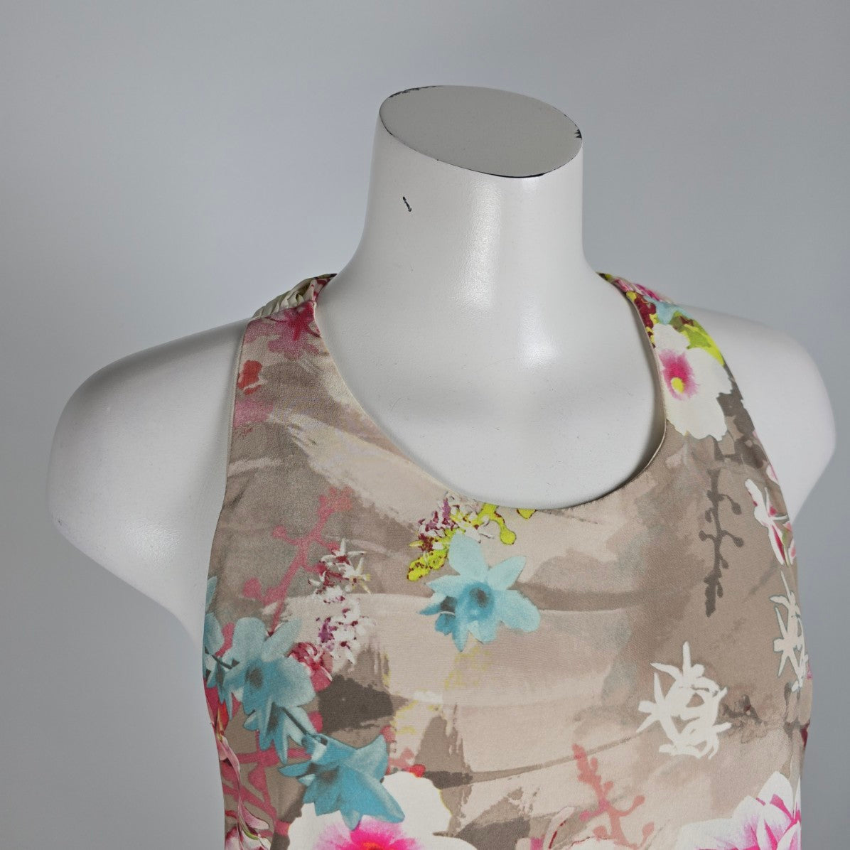Cynthia Rowley Pink Silk Floral Sleeveless Top Size M
