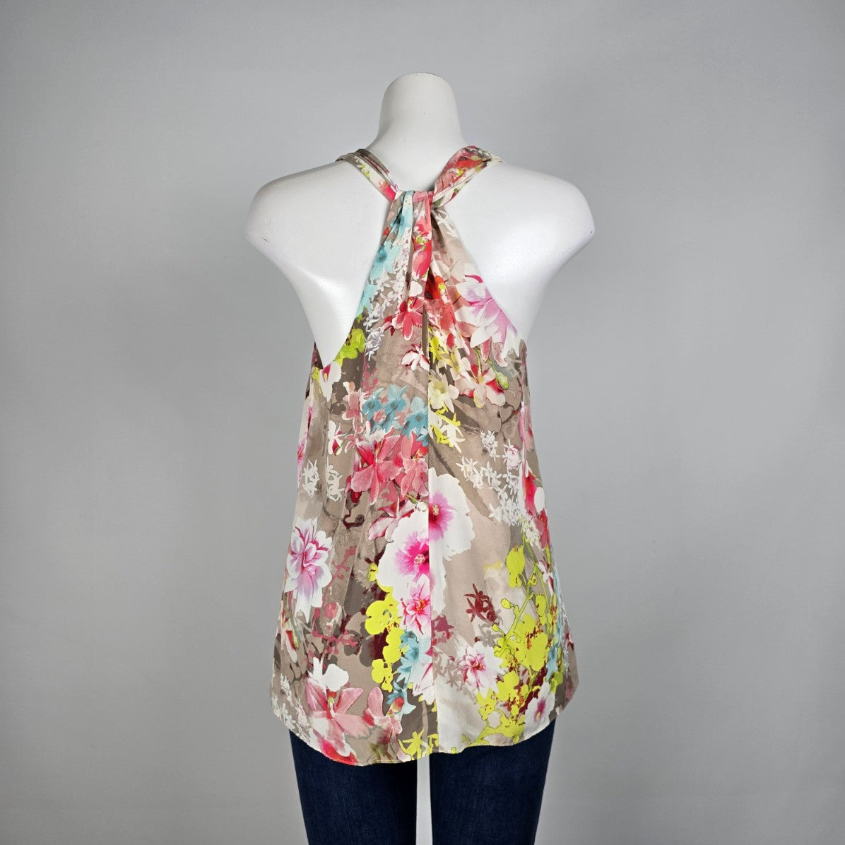 Cynthia Rowley Pink Silk Floral Sleeveless Top Size M
