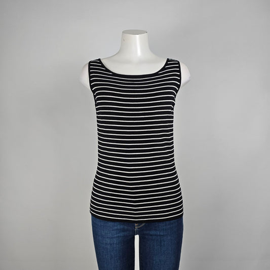 Beechers Brook Black & White Sleeveless Knit Top Size L