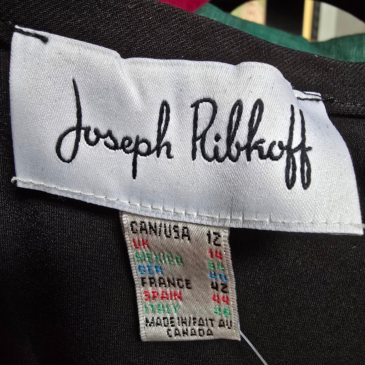 Joseph Ribkoff Black & White Asymmetrical Overly Top Size 12