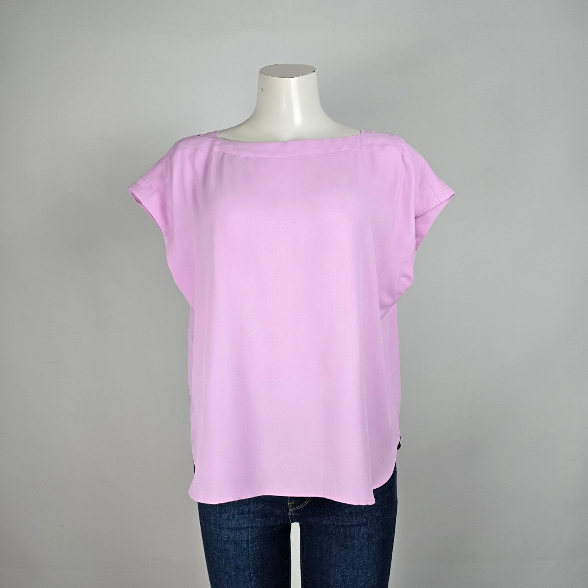 Ann Taylor Lavender Purple Short Sleeve Blouse Size L