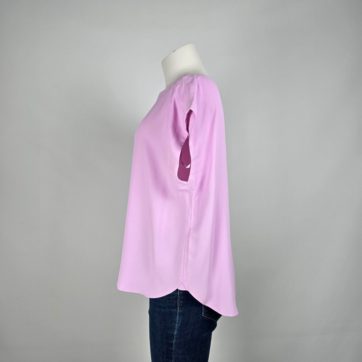 Ann Taylor Lavender Purple Short Sleeve Blouse Size L