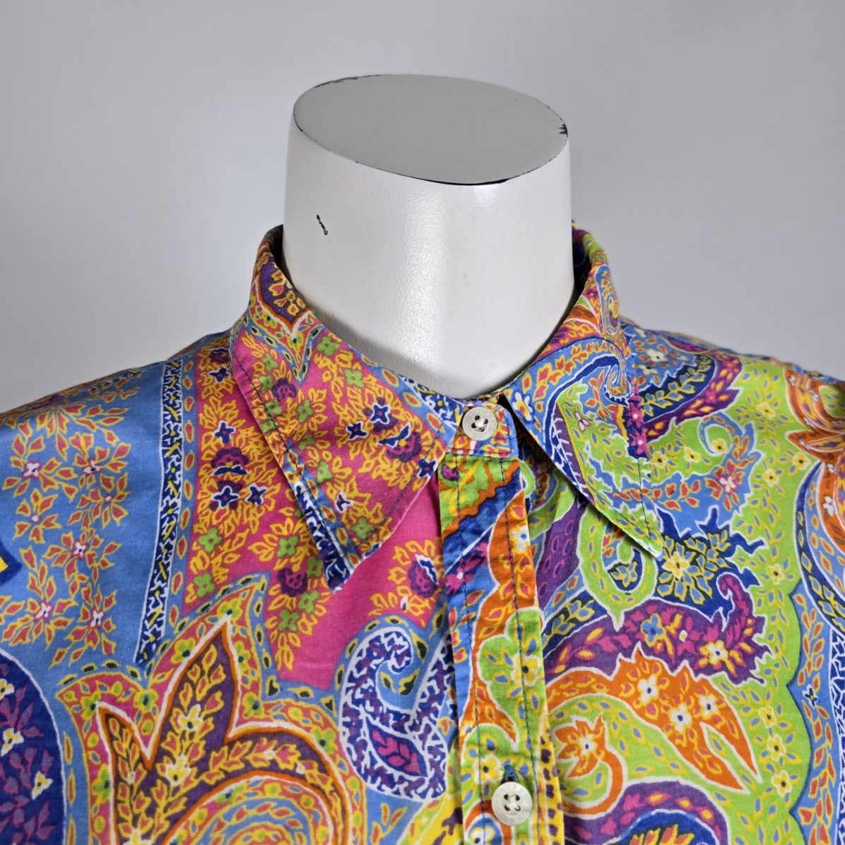 Lauren Ralph Lauren Bright Paisley Print Button Up Shirt Size M